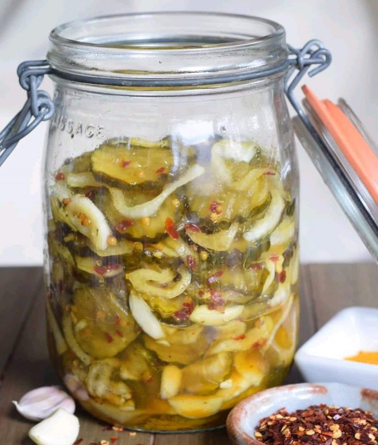 VIDALIA ONIONS AND BREAD  AND BUTTER PICKLES, WITH  SOME HEAT