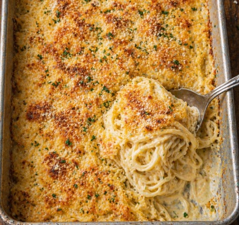 Baked Garlic Parmesan Noodles