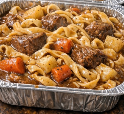 Slow Cooker 3-Ingredient Beef Stew Noodles