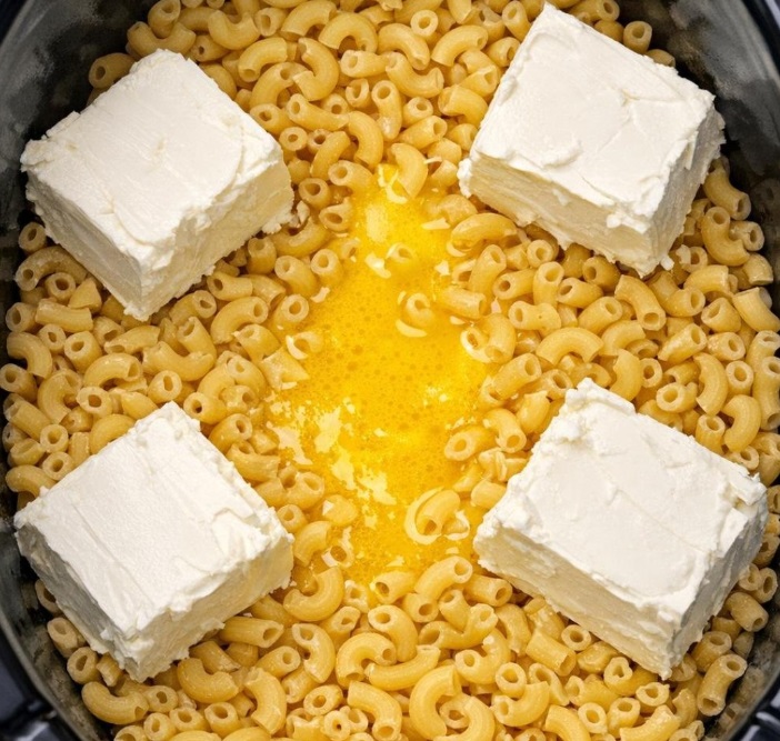 Dump dry elbow macaroni in the slow cooker and 3 other ingredients to get a meal so delicious your family will be begging for more.