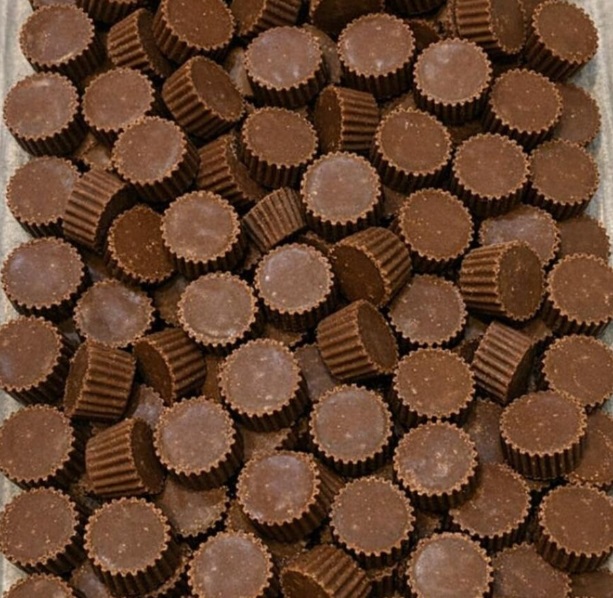 Dump whole unwrapped mini peanut butter cups in the clear glass 9×13 baking dish with 4 other simple ingredients to get a sweet so delicious your family will swear you spent hours